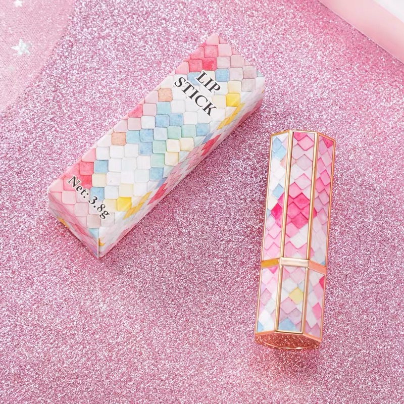 3D Mermaid Scale Octagon Lipstick Tube 12.1mm Diy Lip Balm Tubes Lip Stick Beauty Lipstick Balm Containers Empty Cosmetic Makeup