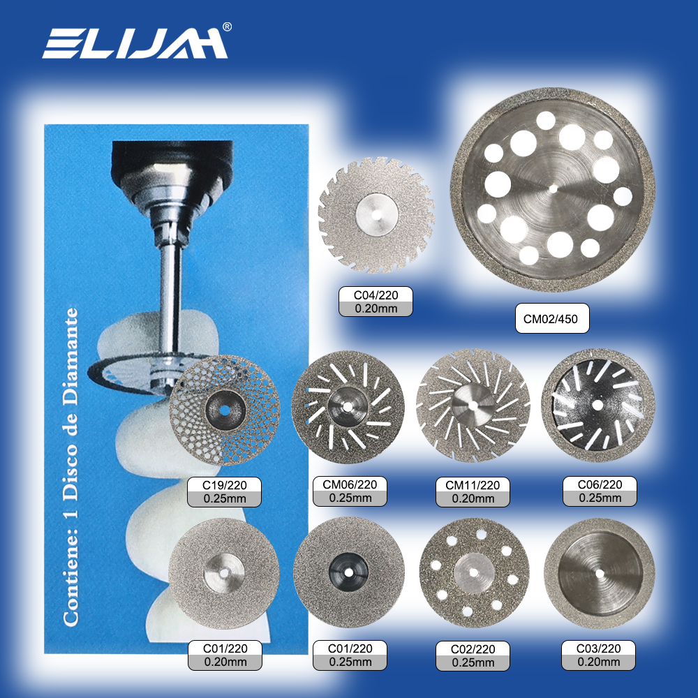 ELIJAH 5Pcs/Bag Dental Ultra-thin Double Sided Sand Porcelain Cutting Disc Mandrel Diamond Polishing Dentistry Instrument Tools