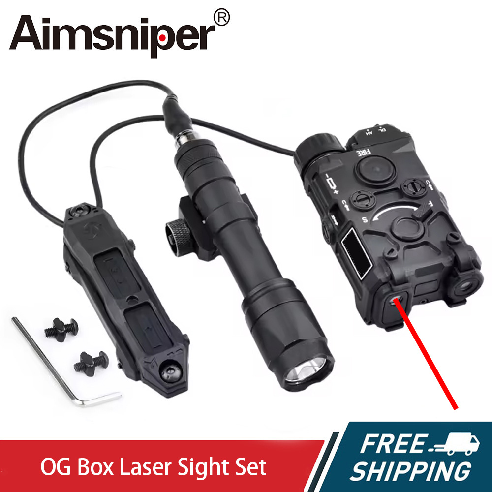 Nylon OG Box Laser Sight(lR+Red/Green/BlueLasers+whiteLight)&Modular Dual wire Remote Pressure Switch(SF+crane)&M600C Flashlight