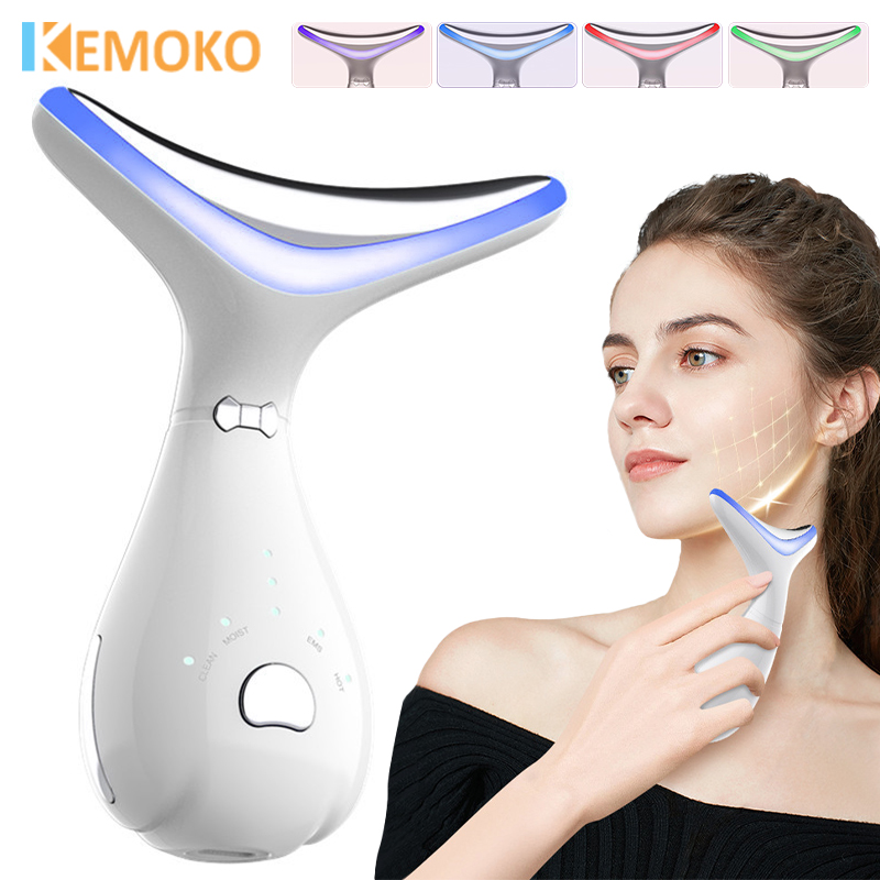 Face Lifting Massager Facial Microcurrent EMS Neck 3 Colors Light LED Photon Therapy Skin Tighten Device Anti Wrinkle Remover