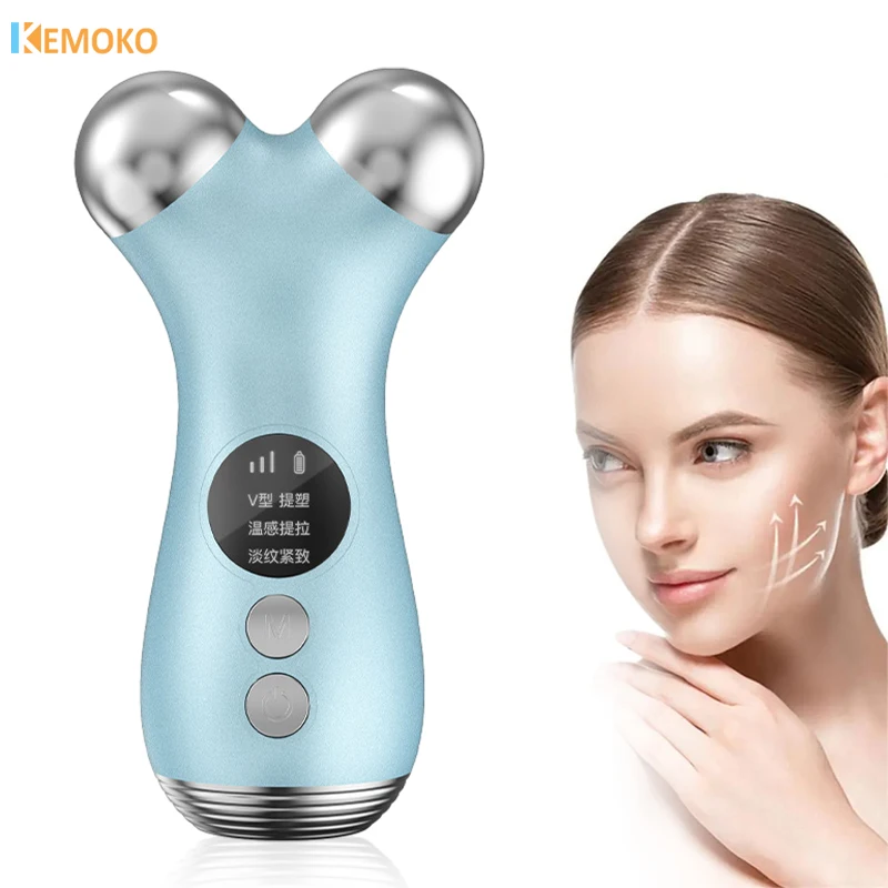 EMS Facial Massager Roller Face Lifting Microcurrent 3 Gears V-Face Roller Massager Skin Rejuvenation Anti-Wrinkle Beauty Device