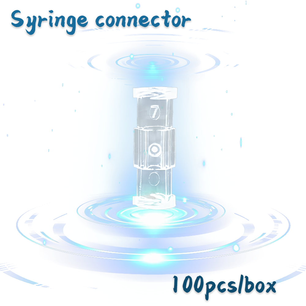 Medical individually packaged transparent Ruhr syringe connector, double female thread connector, sterile adapter, cosmetic tool