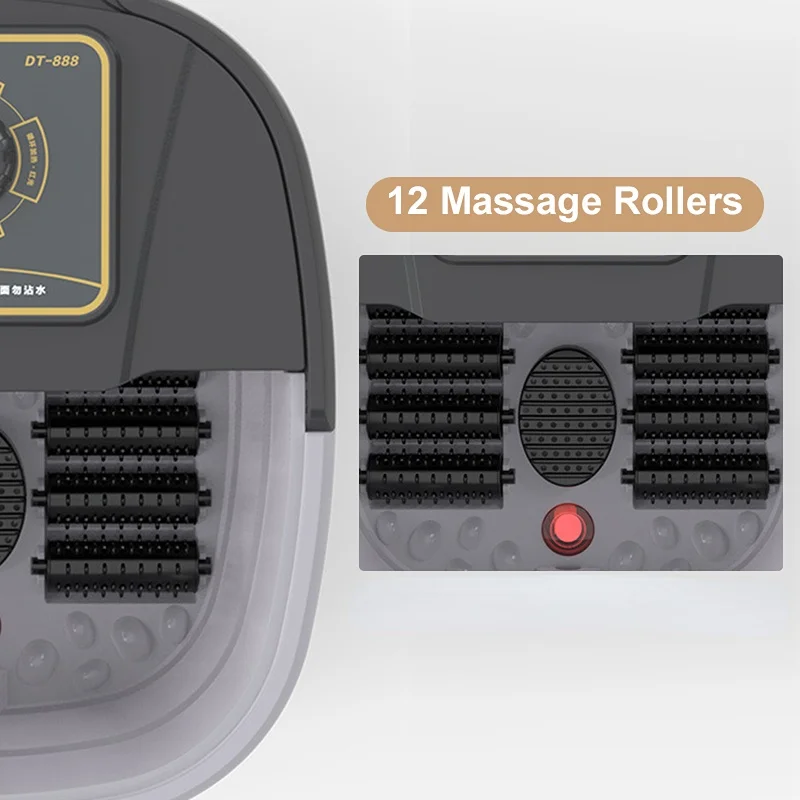10L Foot Bath Massage Basin 12 Roller Heating Foot Basin To Relieve Fatigue Constant Temperature Foot Care Home Gift