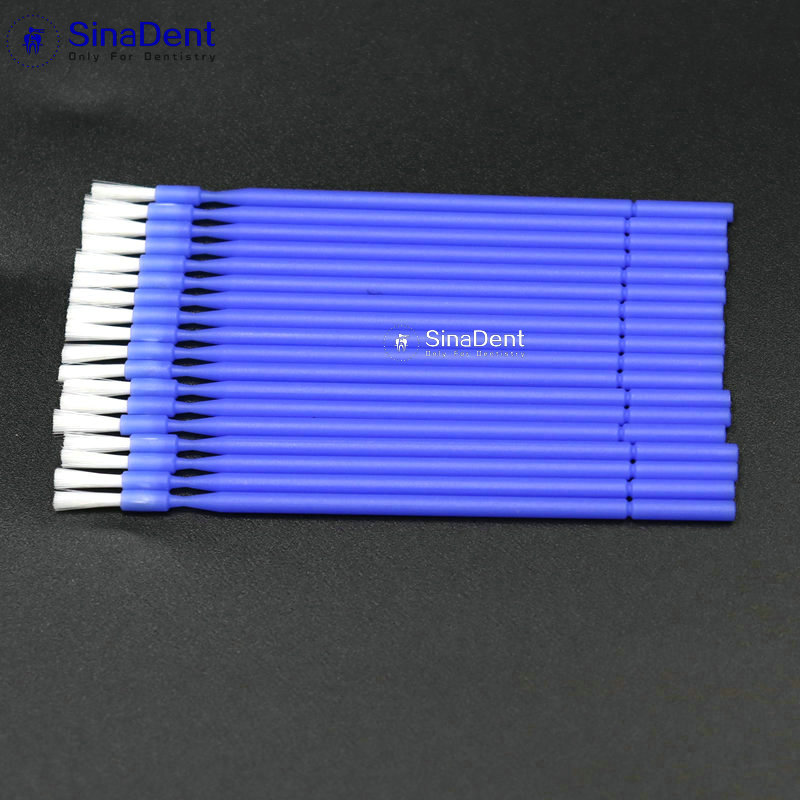100pcs/bag Dental Disaposable Bendable Brushes  Nylon Applicators Swabs Regular Point Dental Consumables