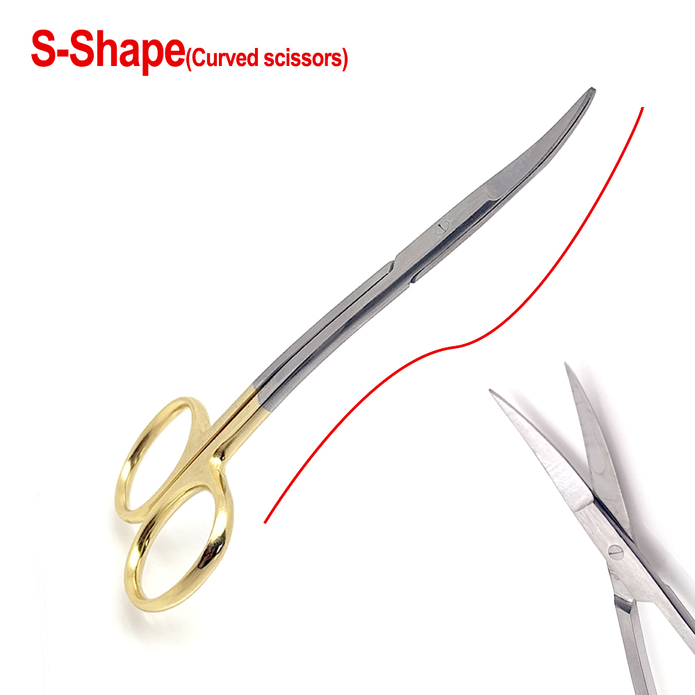 High Precision Stainless Steel Dental Surgical Scissors S Type Tools for Ophthalmic and Medical Dissection