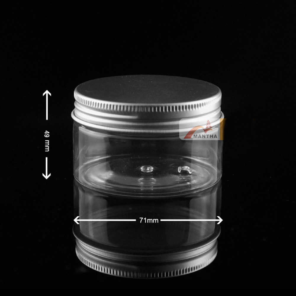 20PCS/LOT 100g Clear Cream Jar, 100ML PET Jar, Cream Bottle with aluminum lids, different size with the previous jar ZKH115