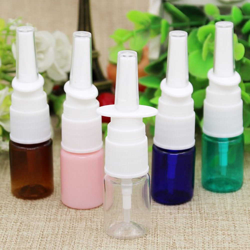 50Pcs 5ml 10ml 15ml 20ml 30ml 50ml Empty Plastic Nasal Spray Bottles blue clear brown Sprayer Nose Spray Pet Refillable Bottles