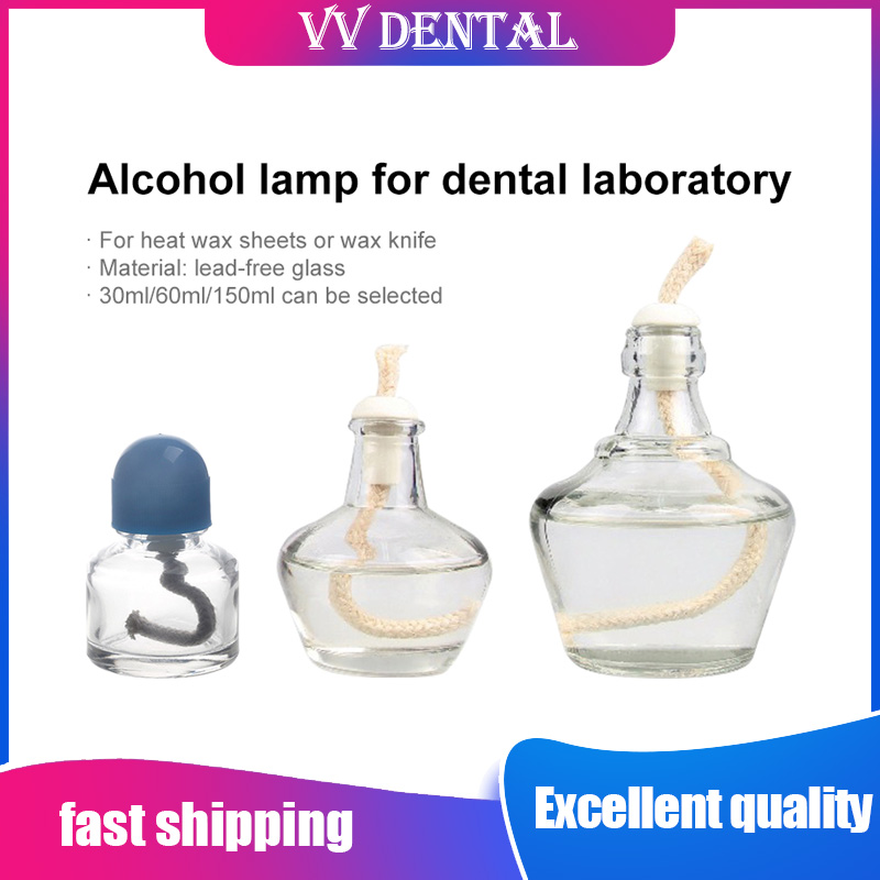 30/60/150ml Dental lab Materials Thickening Glass Alcohol Burner Lamp Glass Alcohol Burner Lamp Laboratory Heating Glassware