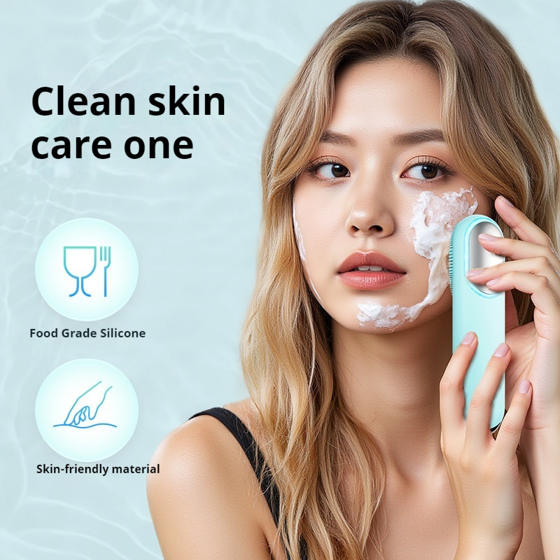 Hot and Cold Silicone Facial Deep Cleansing Brush Face Rechargeable Vibration Massager