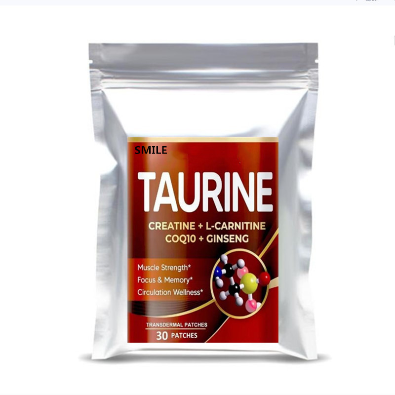 Taurine Transdermal Patches for Muscle Strength Focus Memory - 30 Patches One Month Supply - Nutritional Supplement