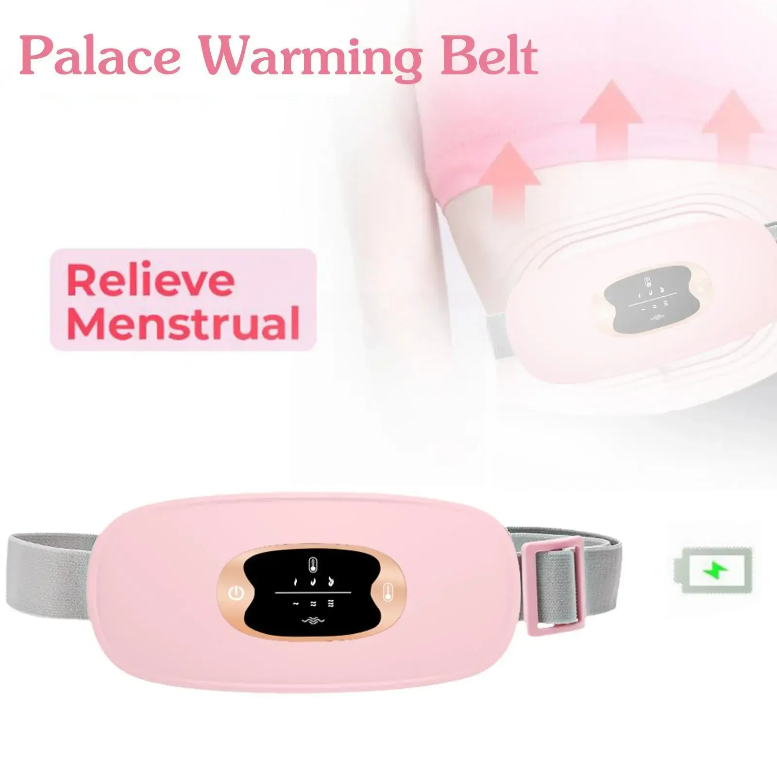 USB Electric Abdominal Heating Massage Menstruation Temperate Waist Heating Pain Female Massager Uterus Relieves Stomach Pain