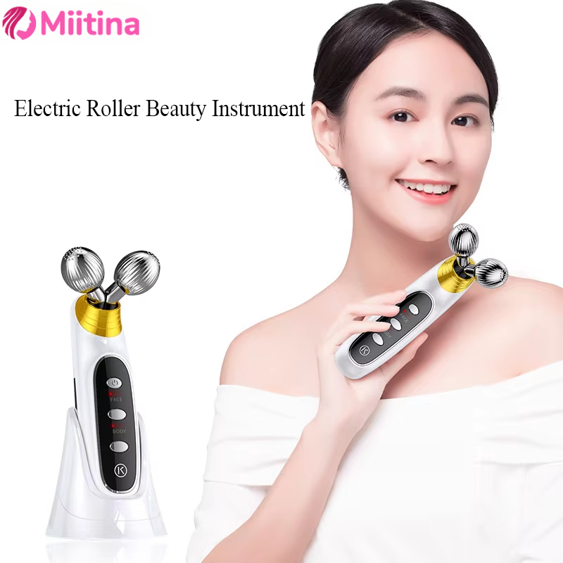 Face Roller Lifting Massager EMS 3D Chin Reducer Microcurrent V Face Lift Machine Vibration Electric Facial Tighten Massager