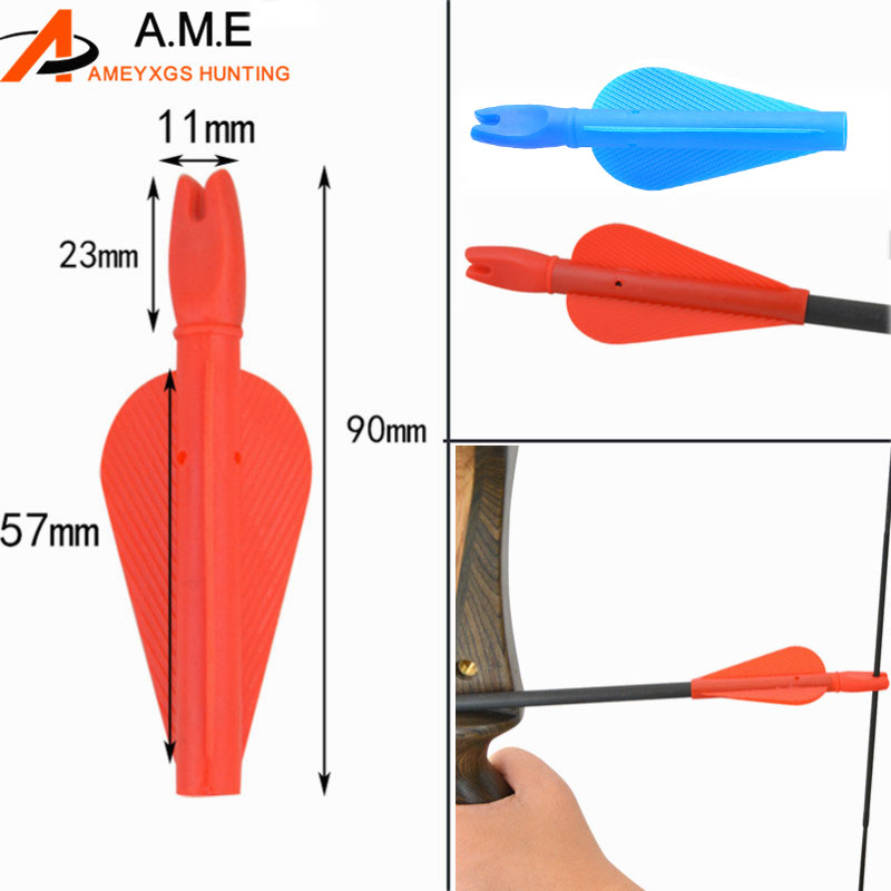 30/50pcs Archery Arrow Nock Feather Conjoined Fletching High Quality Plastic Hunting Target Vane 8mm Arrow Shafts Accessories