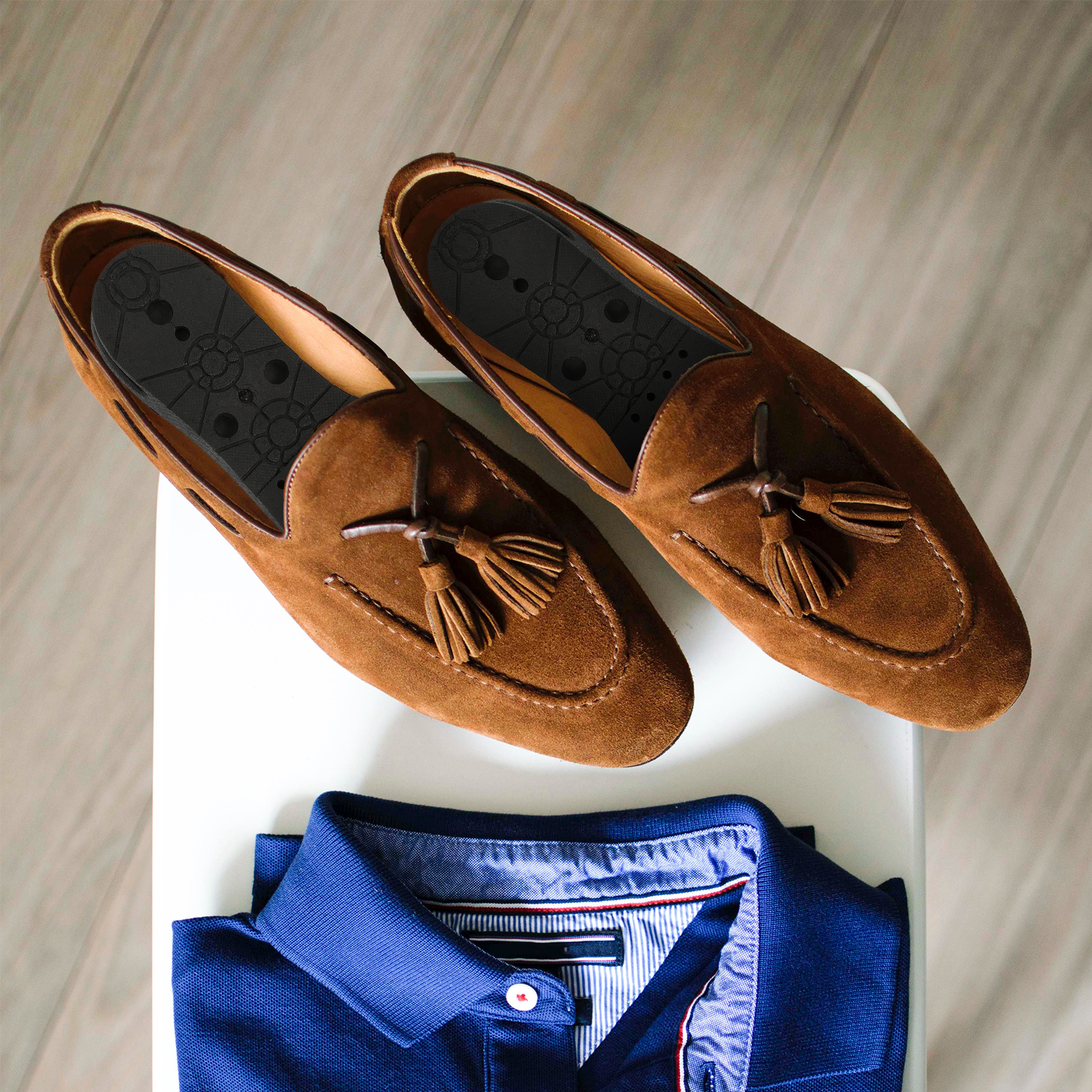 Height Increasing Insoles Inner Shoe Inserts Multi layer Black Heel Lift Non slip Sweat absorbing Elastic Shock absorbing Foot