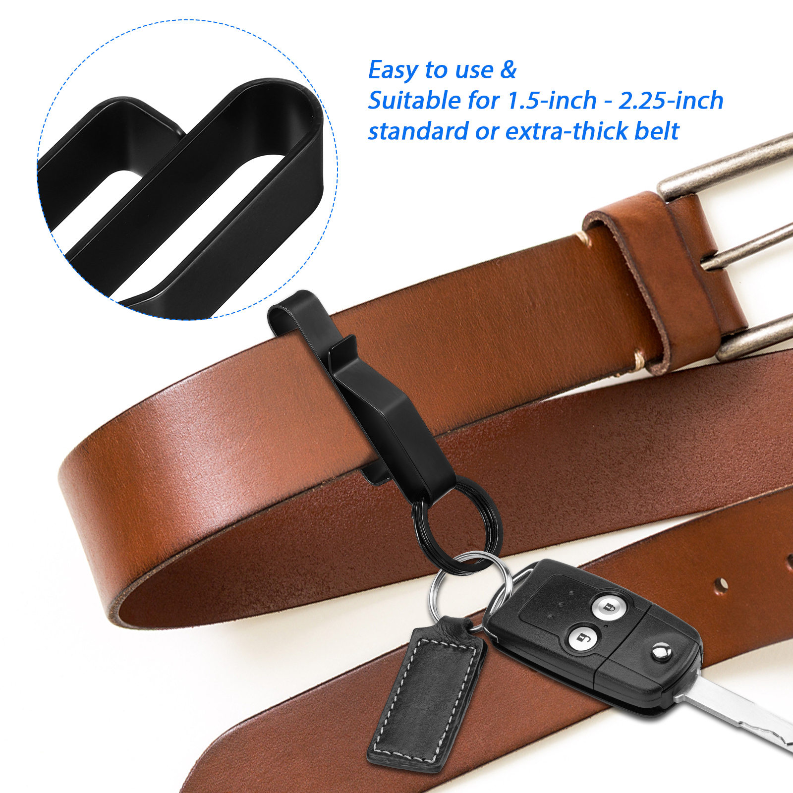 4 pcs Stainless Steel Key Clip Duty Belt Heavy Outdoor Law Enforcement Quick Release Functional Holder Clips For Keys Men