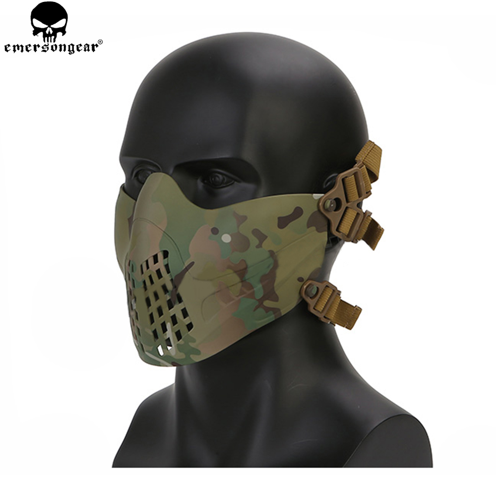 Emersongear Tactical Pilot Mask Paintball Mask Airsoft Mesh Face Hunting Shooting CS  Pilot Paintball Protective Mask
