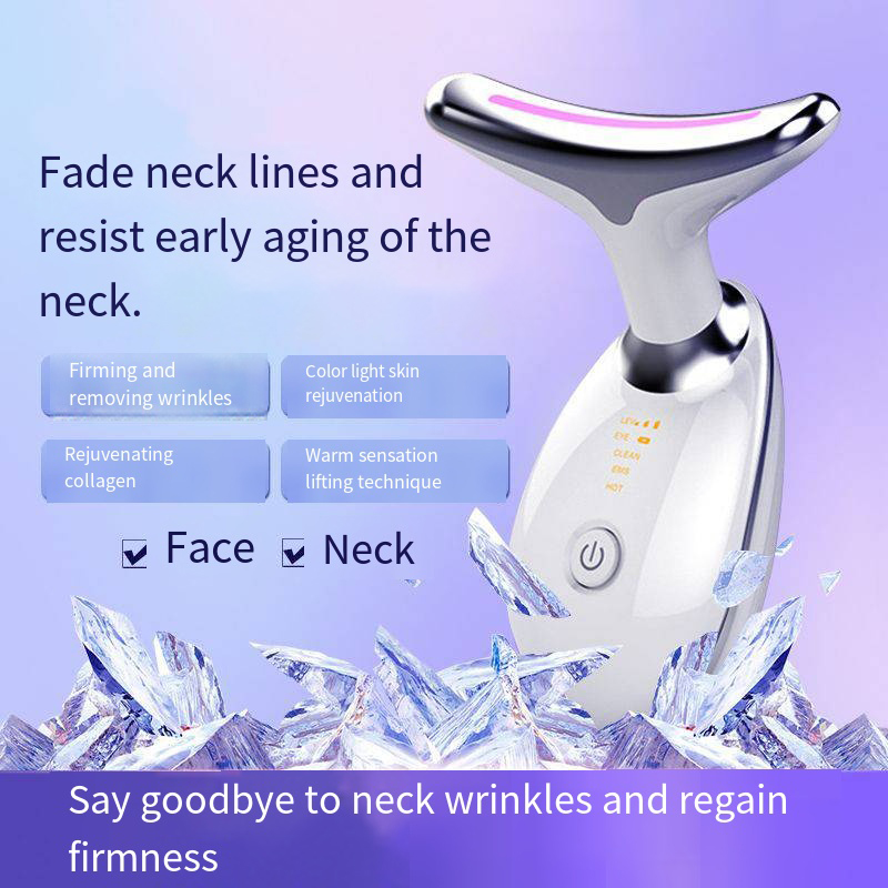 Neck Massage Tightening Machine Led Photon Therapy Heating Neck Care Lifting Device Wrinkle Remover Neck Lifting Massager