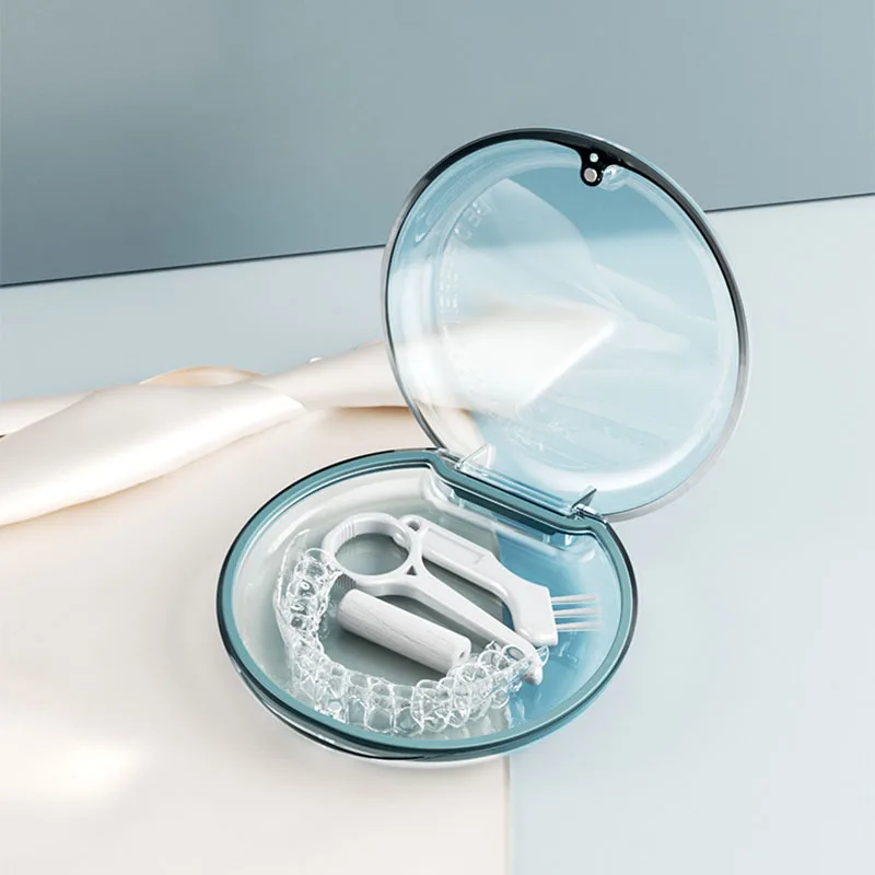 2023 Newest Magnetic Dental Braces Storage Box Orthodontic Denture Retainer Container Oral Partial Teeth Brace Mouthguard Case