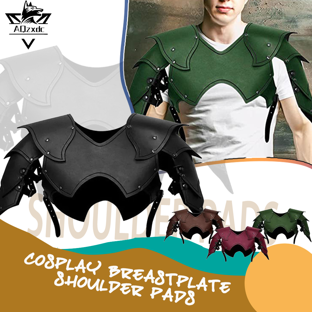 Knight Leather Shoulder Shoulder Leather Breastplate Capes Costume Halloween Party Cosplay Up Dress Props For Women Men