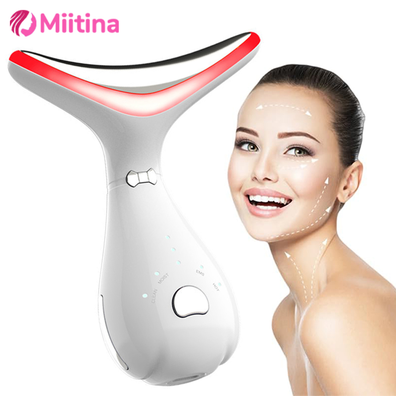 Neck Face Lifting Beauty Machine EMS Face Anti Wrinkle Massager Double Chin Vibrator Skin Rejuvenation Thin Neck Beauty New Tool
