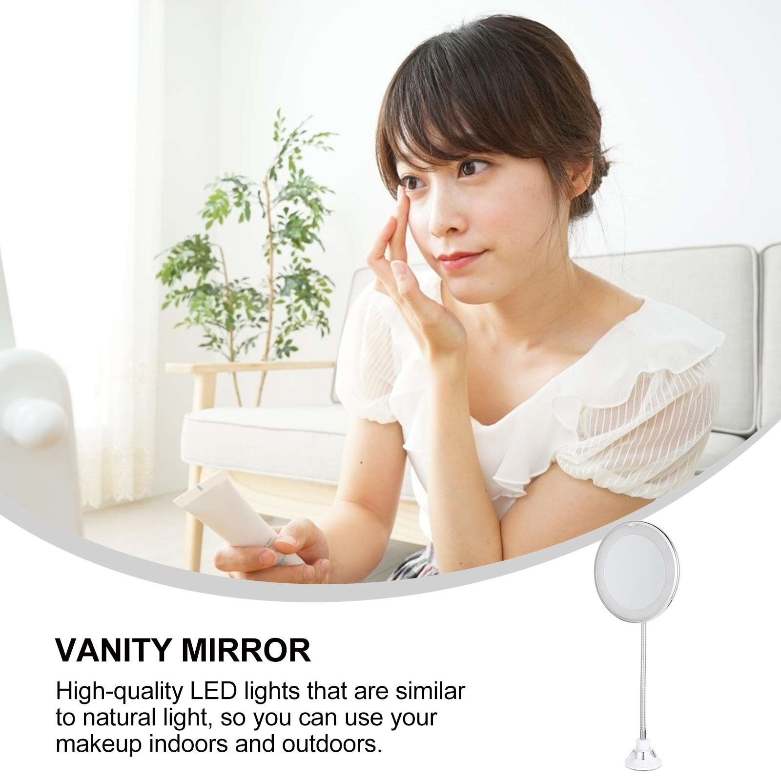 10X LED Makeup Mirror 7 Inch Diameter Suction Cup Bathroom Vanity Magnifying Lighted Cosmetics Mirror High Quality LED Gifts