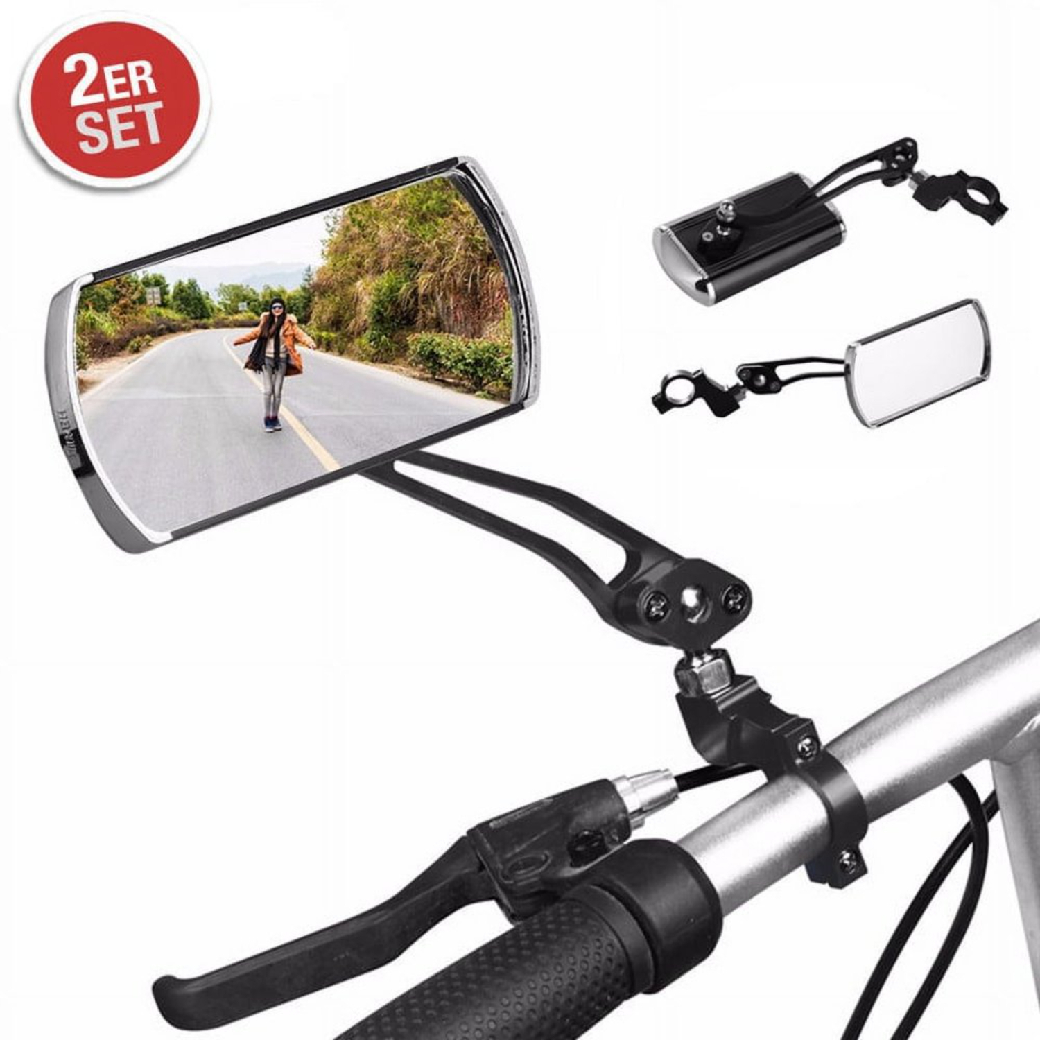 NEWCE Pack Bicycle Rearview Mirror 360° Adjustable Bending for Ride Safely Electric Bicycle Moped Cycling