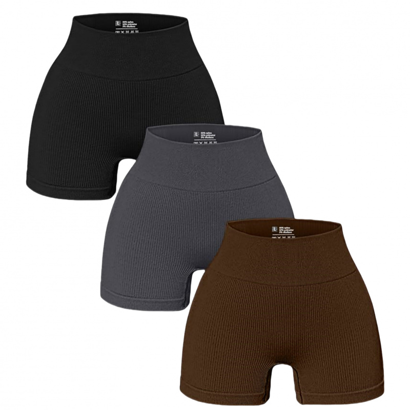 Women Thread Slim Shorts Seamless Elastic Shorts High Waist Hip Liftting Fitness Fashion Tights Gym Workout Cycling Yoga Shorts