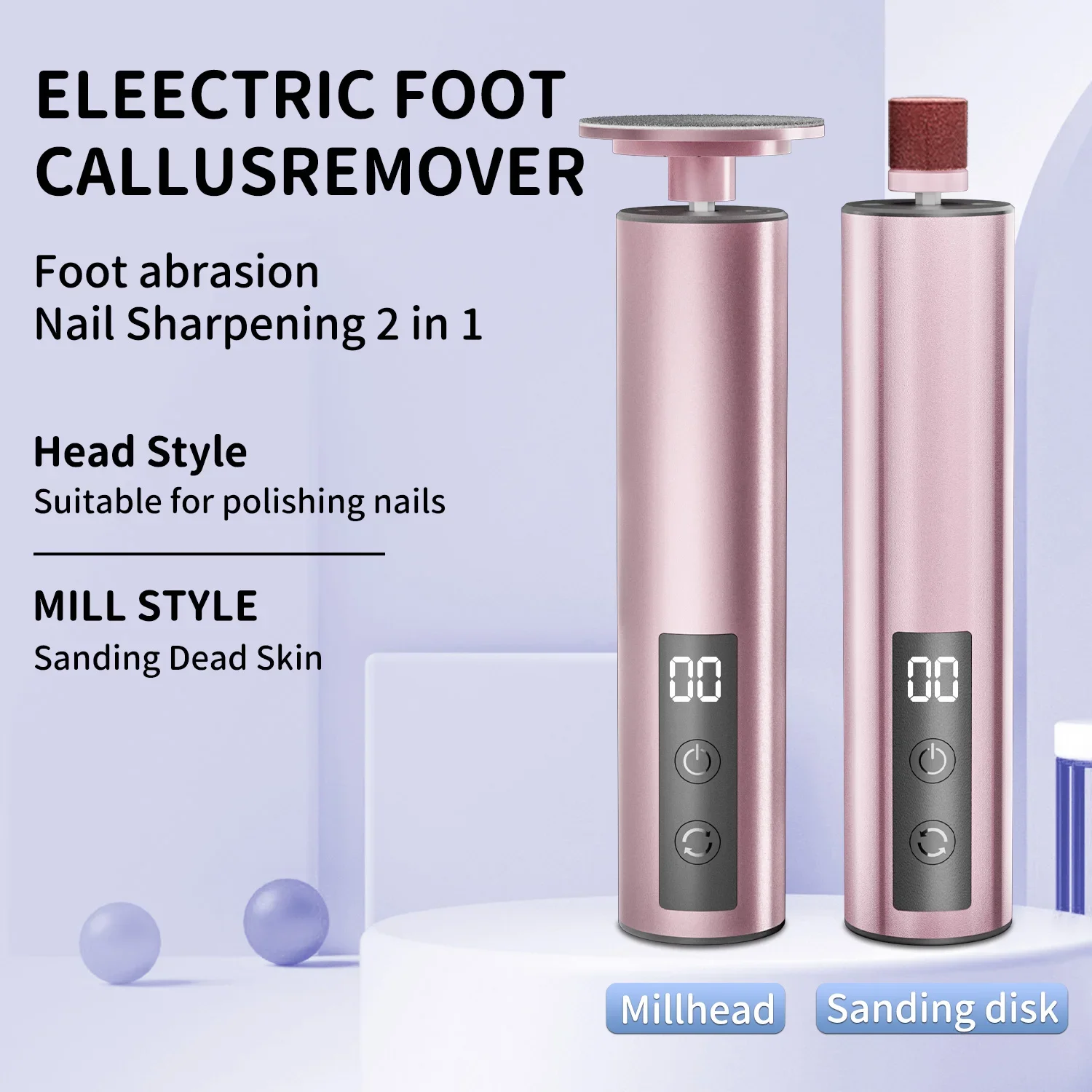 Pedicure tools Electric Foot Callus Remover Leg Heels Remove Dead Skin Pedicure Tool Set and Replacement Sandpaper pedicure tool