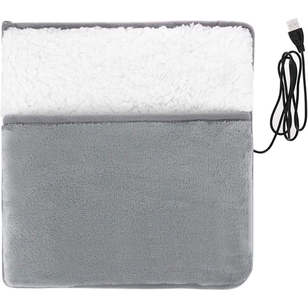 Thermal Warm Women Home Winter Warm Office Plush USB Charging Foot Warmer Electric Heating Pad Foot Warming Mat