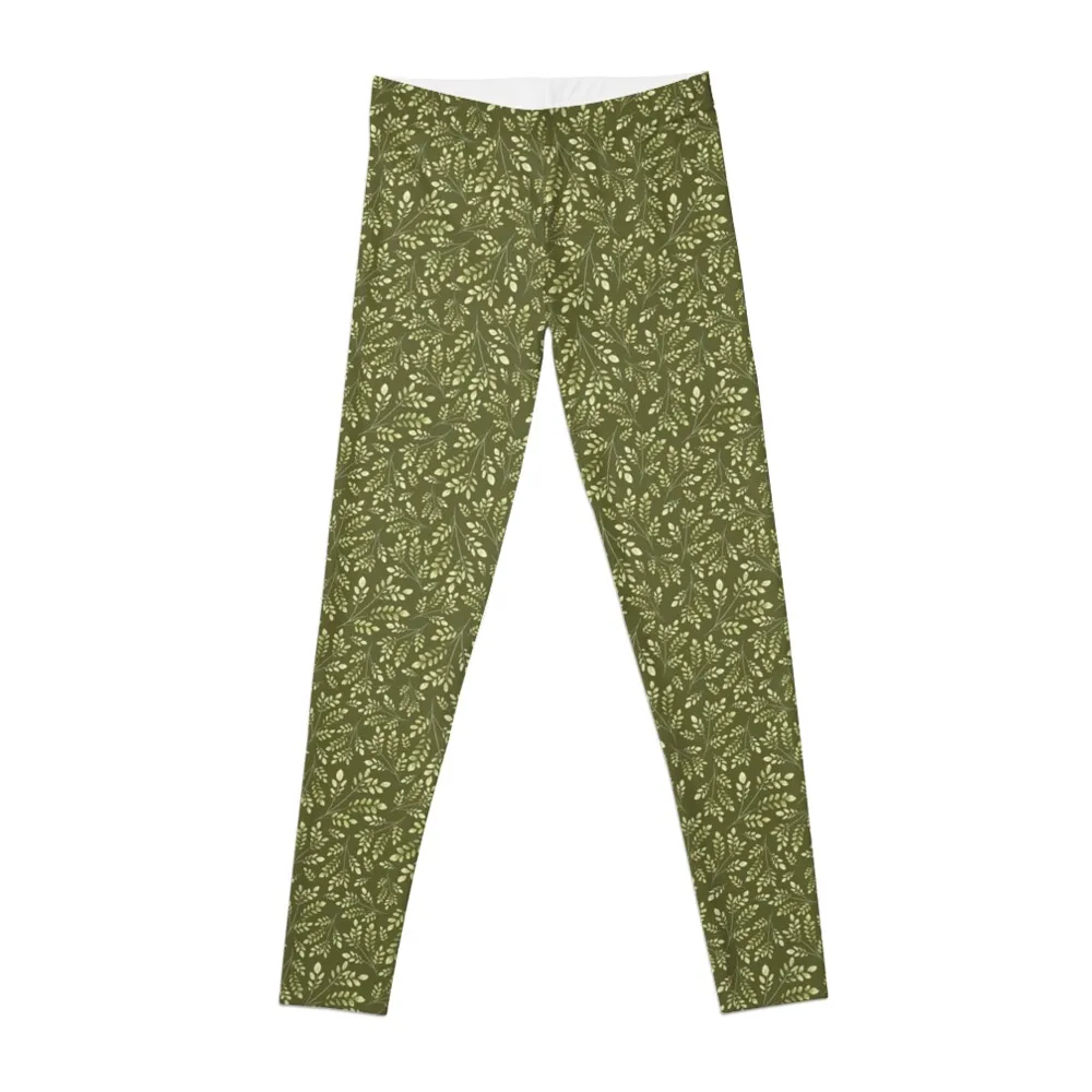 Green Delicate Leaves Leggings sport set Legging sexy woman sportswear for gym Womens Leggings