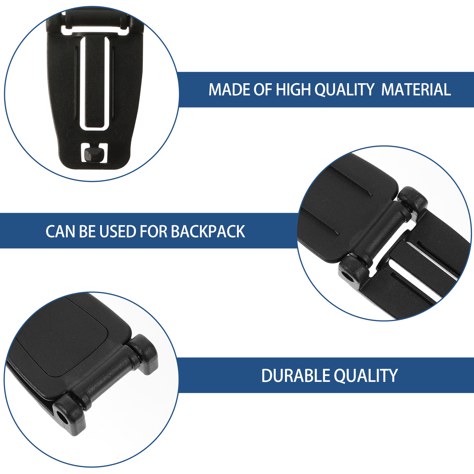 10pcs Backpack Accessories Durable Plastic Webbing Buckle Compact Lightweight Portable Connecting Buckle for Bag Pack