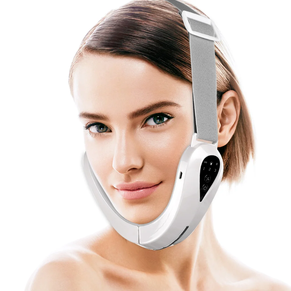 EMS Face Lifting Device Facial Massager Double Chin Remover LED Photon Therapy V-Line Up Lift Belt Face Slimming Beauty Machine
