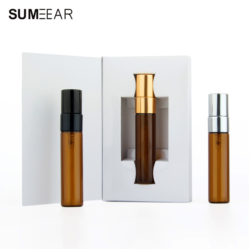 20Pieces 5ml mini Perfume Bottle Amber Bottles Packaging Boxes With Atomizer Glass Perfume Bottles