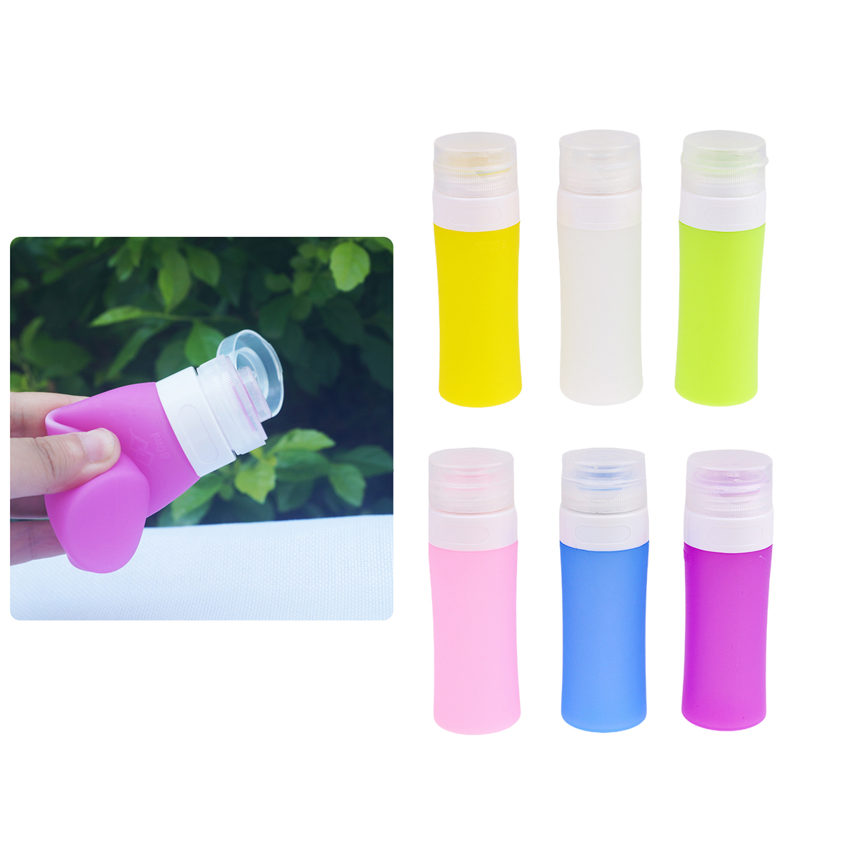 6pcs Makeup Bottles Silicone Safe Durable Material Long Term Fine Craft Leakproof Travel Dispensers Portable Storage