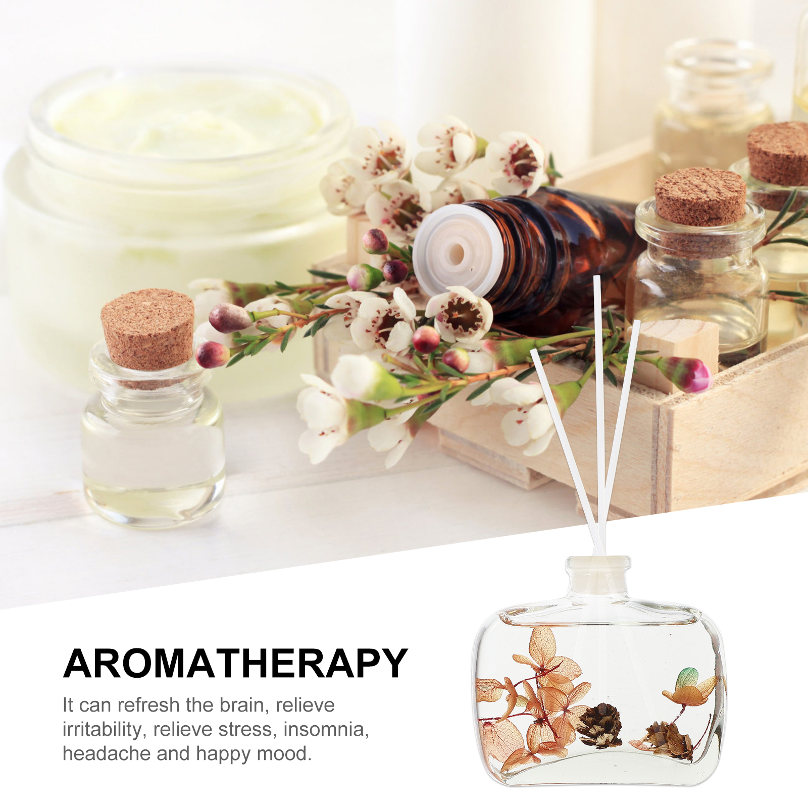 2 Pcs Aromatherapy Essential Oil Diffuser Glass Plant Air Freshener Home Car Purifying Bottle Aroma Diffuser Flower