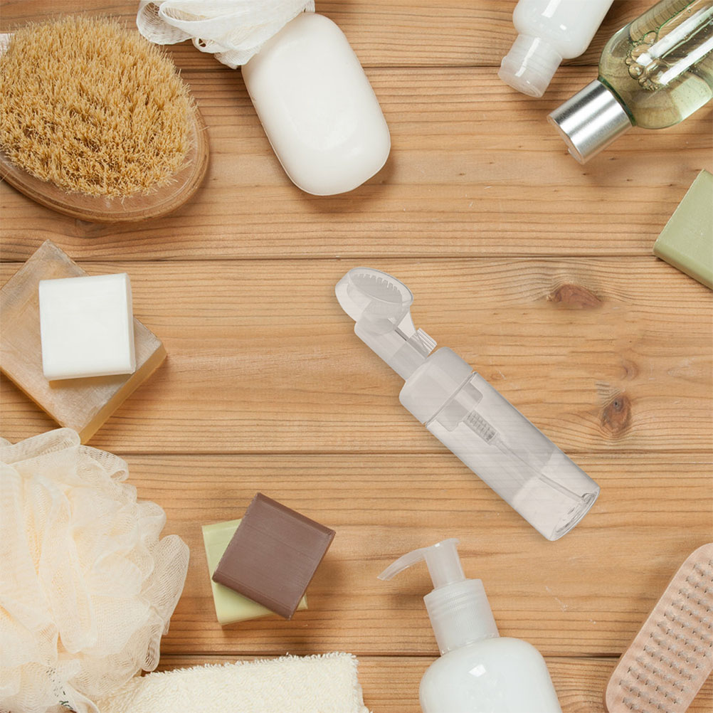 3pcs 150ml Foams Bottles Brush Head Smooth Cleaning Deep Facial Pores Portable Foaming Bottle Dispenser Store Liquids Facial