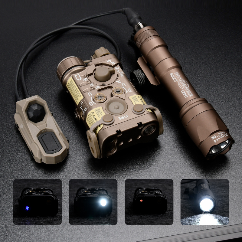 M600C M300A Flashlight Tactical Metal NGAL IR Red Dot Aiming Green Blue LED Scout Hunting Light Laser Indicator For 20mm Rail