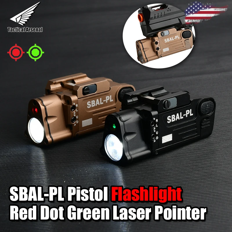 Softair Tactical SBAL PL Pistol Flashlight Laser indicator Red Dot Green Laser Pointer Handgun Scout Lamp Airsoft Weapon Light
