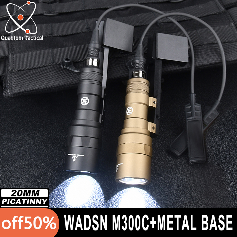 WADSN Airsoft M300C 510 Lumens Hunting Flashlight White LED Light Spotlight M300c Outdoors Scout Lamp With Metal Offset Mount