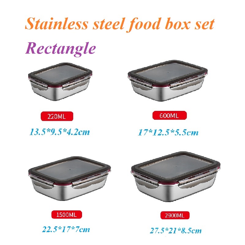 Stainless steel food box, fresh-keeping lunch box, fruit bento box