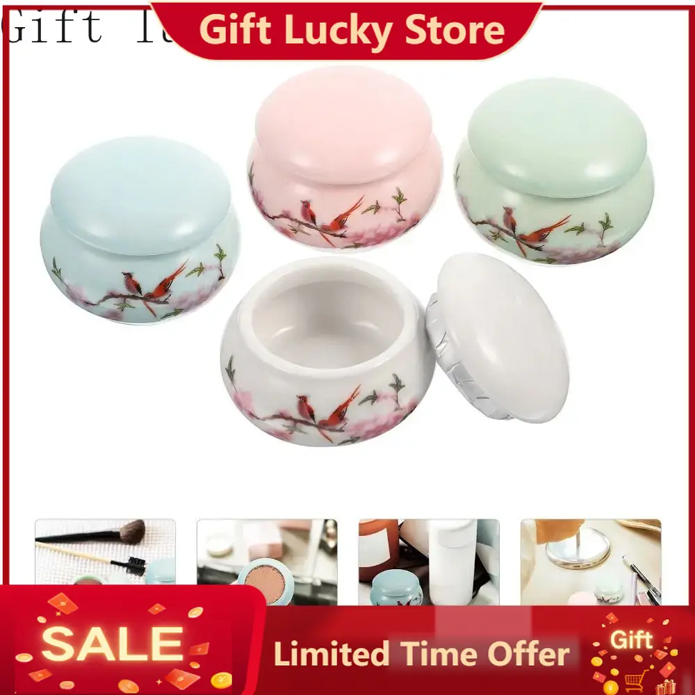 1Pc Ceramics Nail Cup with Lid Acrylic Liquid Powder Ceramic Cup Nail Art Acrylic Liquid Powder Porcelain Dappen Dish Container