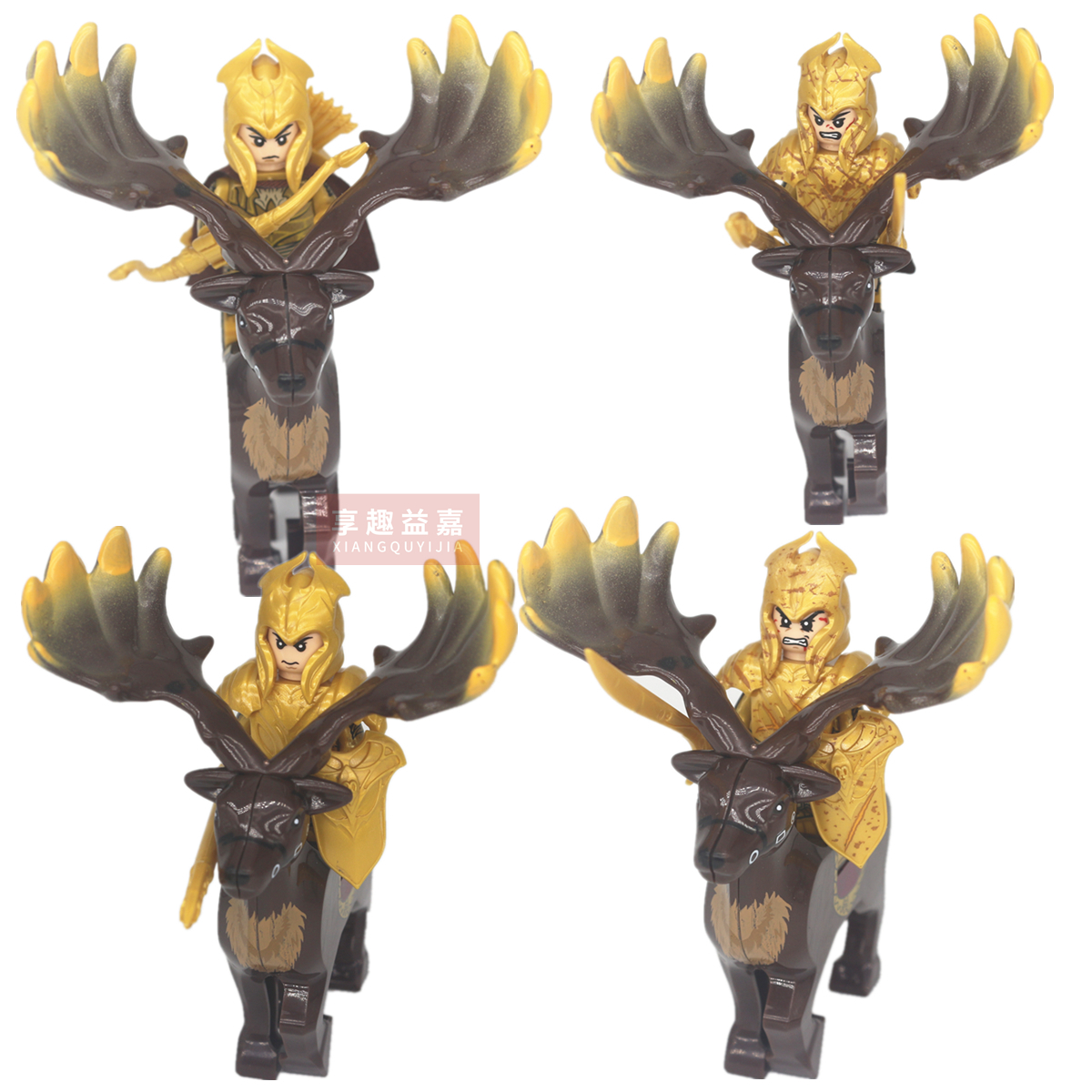 Building Blocks Lords Soldier Knights Ride a deer Elves In Ancient Rome Miniature Statues Weapons Figures For Children Toys gift