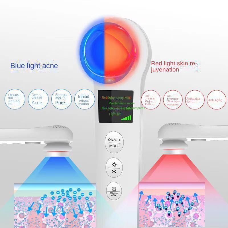 Hot Cold Photon Skin Rejuvenation Beauty Instrument Electronic Beauty Hot and Cold Compress Face Radio Frequency Massage Device