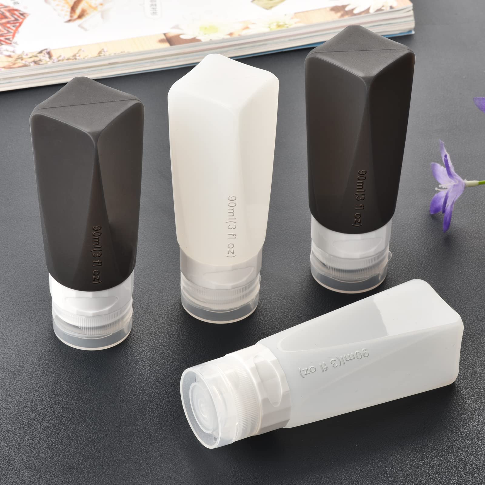 90ML Silicone Travel Bottles Squeeze Travel Containers Toiletries Leakproof Refillable for Shampoo Conditioner Lotion