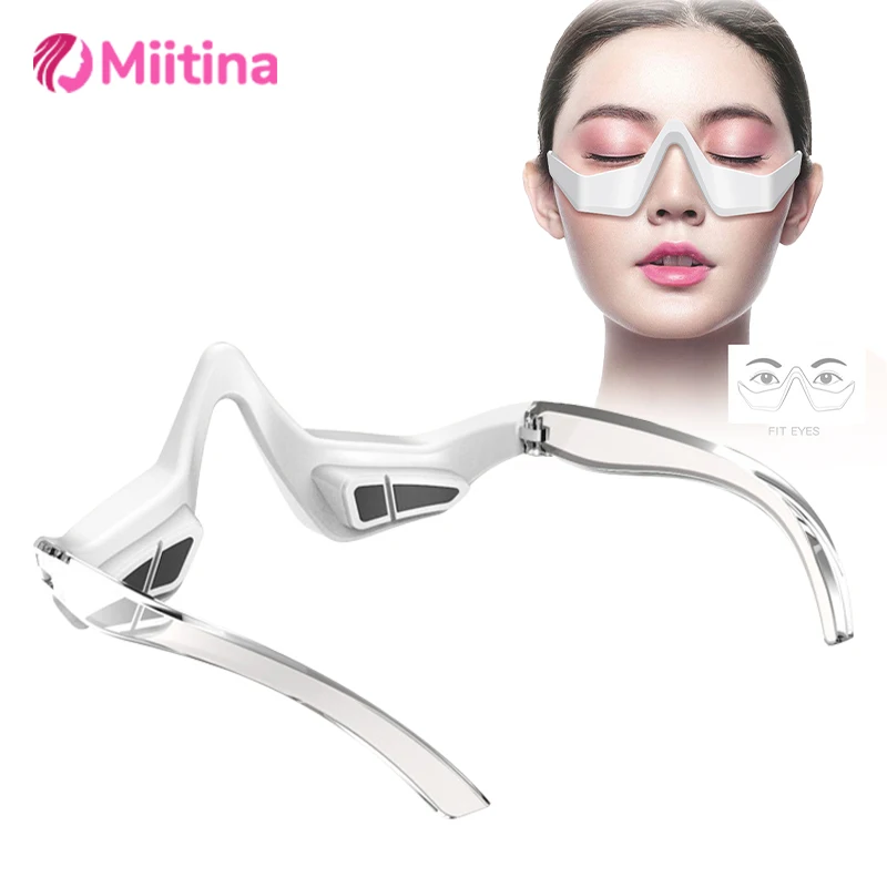 3D Eye Massager Eyes Anti-Aging Red Light Therapy Hot Compress Eyes Fatigue Relief Relaxation Dark Circles EMS Eye Care Massage