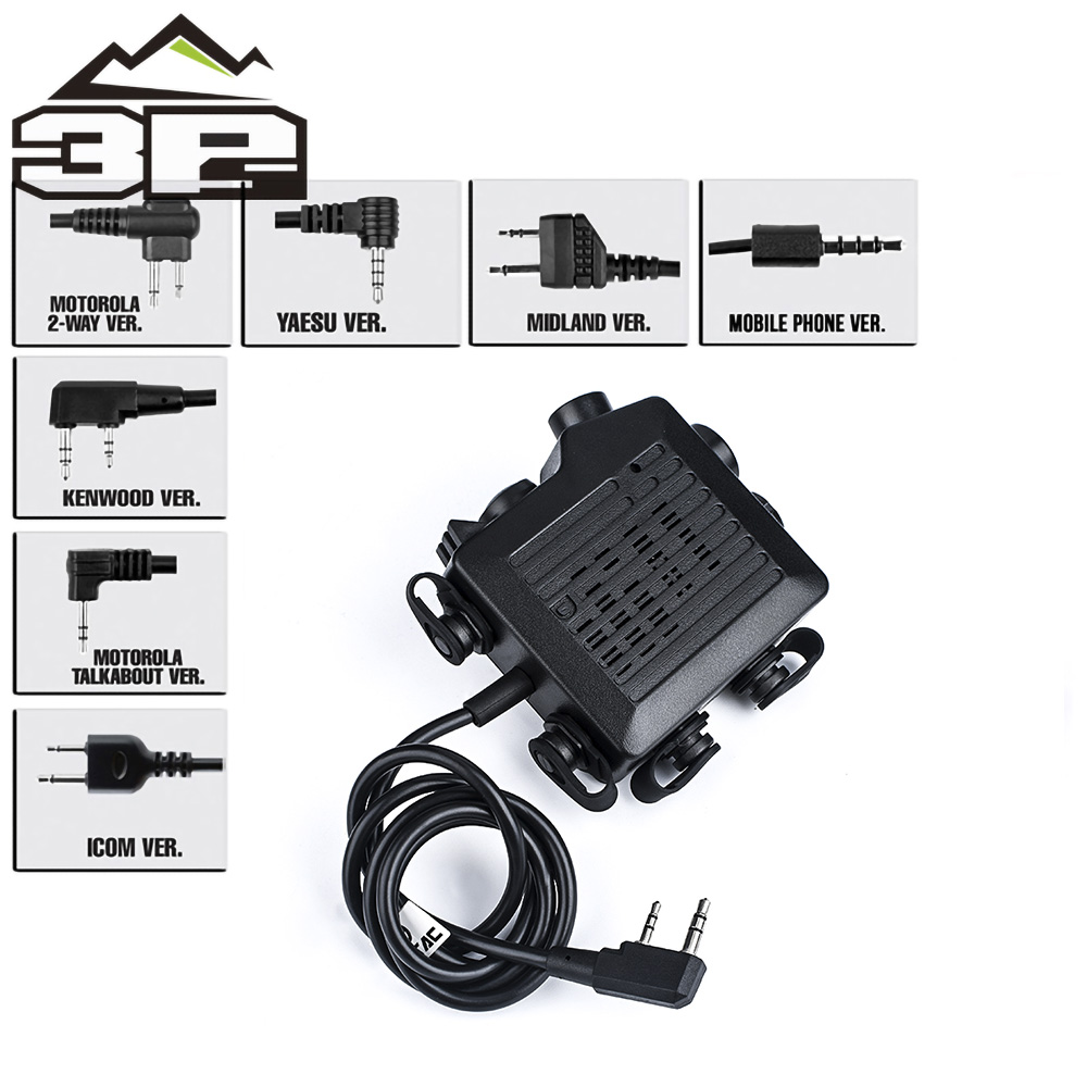Airsoft Tactical SELEX TACMIC CT5 PTT Headset 2 Button Hunting Walkie Talkie Military Ptt  Kenwood Motorola Phone Icom