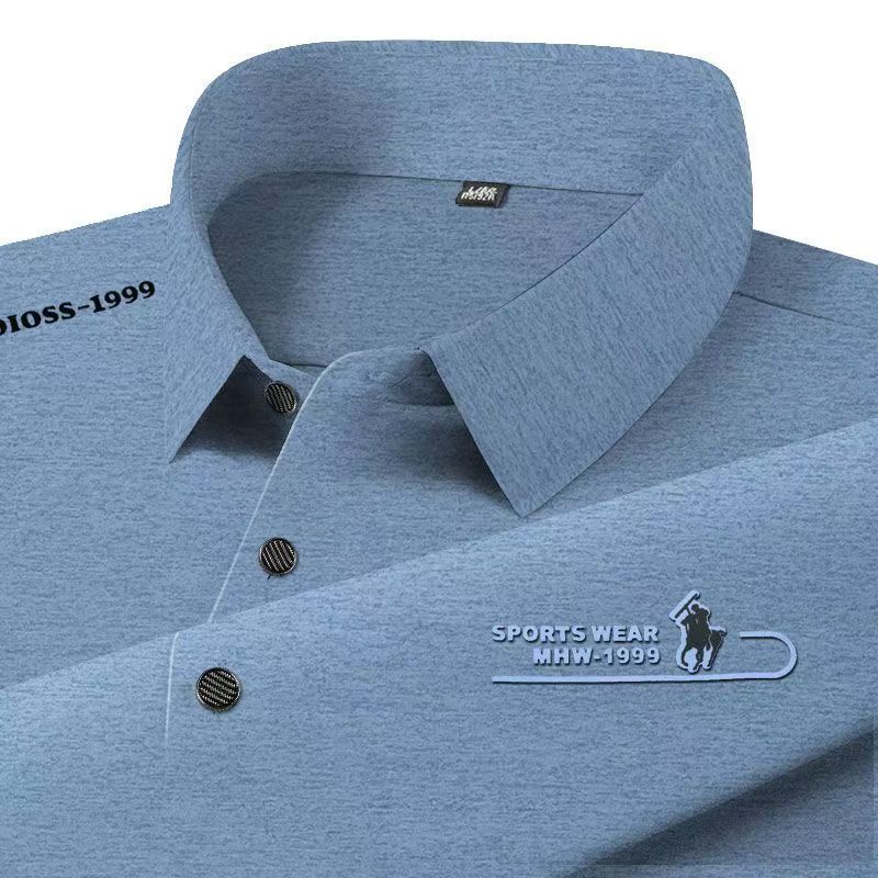 2025 New Men's Golf Summer Collar T-shirt, Loose, Elastic, Quick Drying and Moisture Absorbing Top