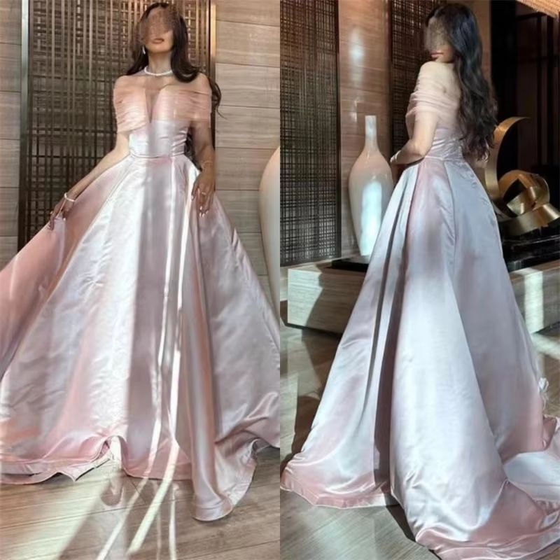 Customized Floor mopping ball party dress, off the shoulder ball dress, elegant pleated satin strapless formal evening dress New