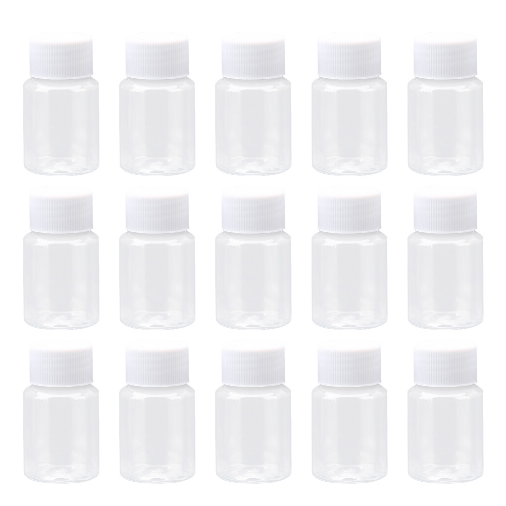 30 Pcs Transparent Plastic Bottle Solid Liquid Dispensing Container Jars for Pigment