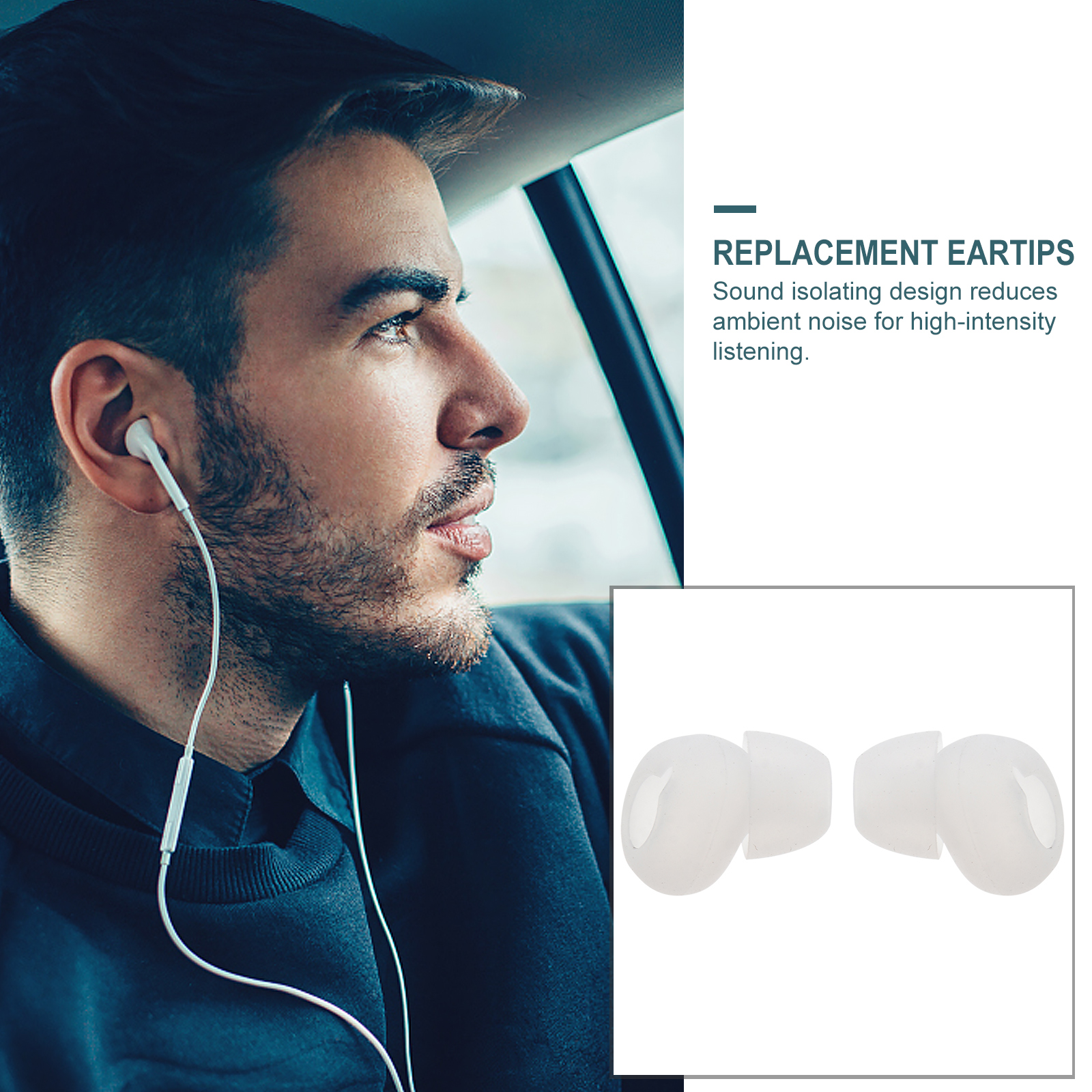 5 Pairs Replacement Eartips Earphone Earpads Headset Cover Silicone Gel High Quality Sound Isolating Comfortable Reusable Ideal
